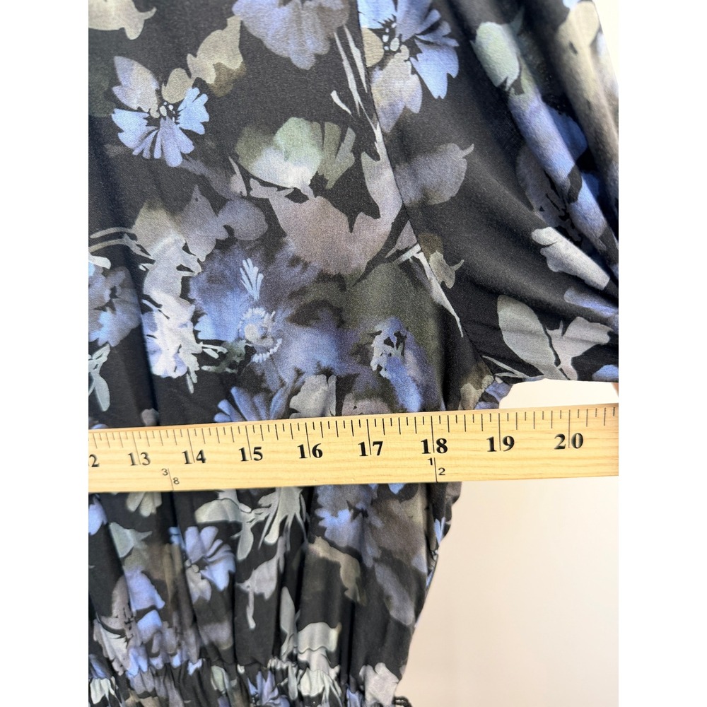 Cloth & Stone Blue Floral Long Sleeve Midi Dress Elastic Waist S #422 - Picture 6 of 8